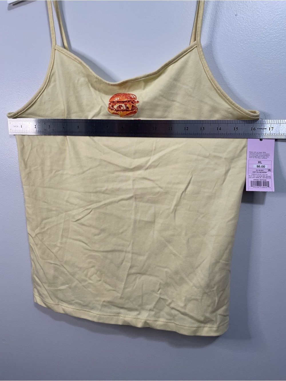 wild fable Pale Yellow Spaghetti-Strap Tank with Burger Graphic - Picture 4 of 4